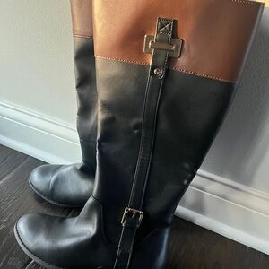 Karen Scott Elegant Black and Brown Women's Winter Boots